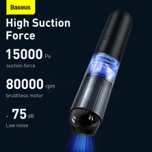 Аккумуляторный пылесос Baseus A3 Car Vacuum Cleaner 135 Вт 15000 Па Серый
