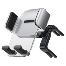 Автотримач для телефона Baseus Easy Control Clamp Air Outlet Version в круглий повітропровід Сріблястий