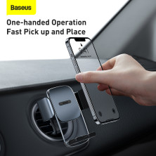 Автодержатель для телефона Baseus Easy Control Clamp Air Outlet Version в круглый воздуховод Черный