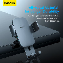 Автотримач для телефона Baseus Metal Age2 Gravity в круглий повітропровід Сірий