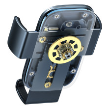 Автотримач для телефона Baseus Metal Age2 Gravity в круглий повітропровід Сірий