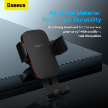 Автотримач для телефона Baseus Metal Age2 Gravity в круглий повітропровід Чорний