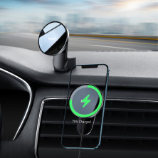 Бездротовий автомобільний зарядний пристрій Baseus Big Energy Car Mount Wireless Charger з функцією MagSafe і технологією Qi 15W Чорний