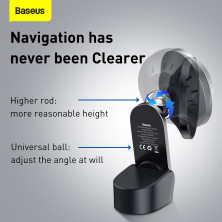 Бездротовий автомобільний зарядний пристрій Baseus Big Energy Car Mount Wireless Charger з функцією MagSafe і технологією Qi 15W Чорний