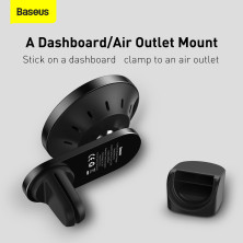 Бездротовий автомобільний зарядний пристрій Baseus Big Energy Car Mount Wireless Charger з функцією MagSafe і технологією Qi 15W Чорний