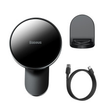 Бездротовий автомобільний зарядний пристрій Baseus Big Energy Car Mount Wireless Charger з функцією MagSafe і технологією Qi 15W Чорний