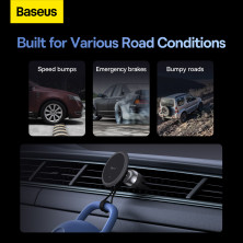 Автотримач для телефону магнітний Baseus C01 Magnetic Air Outlet в повітропровід з тримачем для кабелю Чорний