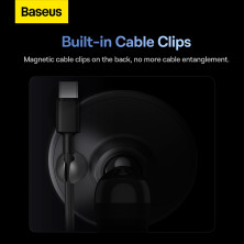 Автотримач для телефону магнітний Baseus C01 Magnetic Air Outlet в повітропровід з тримачем для кабелю Чорний
