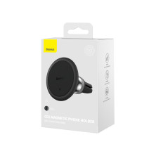Автотримач для телефону магнітний Baseus C01 Magnetic Air Outlet в повітропровід з тримачем для кабелю Чорний