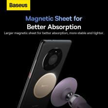 Автотримач для телефона магнітний Baseus C01 Magnetic Air Outlet в повітропровід з тримачем для дроту Фіолетовий