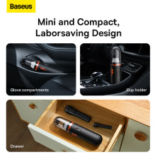 Акумуляторний пилосос Baseus A2 Pro Car Vacuum Cleaner 80 Вт 6000 Па Чорний