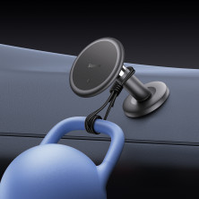 Автодержатель для телефона магнитный Baseus C01 Magnetic Stick-on Version на торпедо с держателем для провода Черный