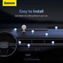 Автотримач для телефону магнітний Baseus C01 Magnetic Stick-on Version на торпедо з тримачем для кабелю Білий