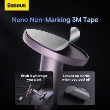 Автотримач для телефону магнітний Baseus C01 Magnetic Stick-on Version на торпедо з тримачем для кабелю Фіолетовий
