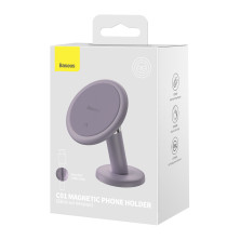 Автотримач для телефону магнітний Baseus C01 Magnetic Stick-on Version на торпедо з тримачем для кабелю Фіолетовий