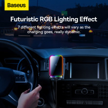 Беспроводное автомобильное зарядное устройство Baseus Halo Electric Wireless Charging Car Mount с технологией Qi 15W Черный