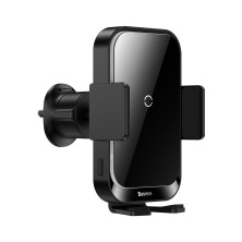 Беспроводное автомобильное зарядное устройство Baseus Halo Electric Wireless Charging Car Mount с технологией Qi 15W Черный