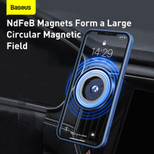 Автодержатель для телефона Baseus Magnetic Car Mount на торпедо и в воздуховод Синий