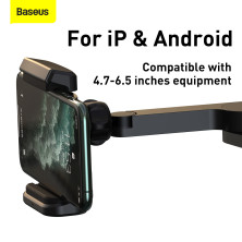 Автодержатель на подголовник для телефона Baseus Energy Storage Backseat Holder с беспроводной зарядкой Qi 15W Черный