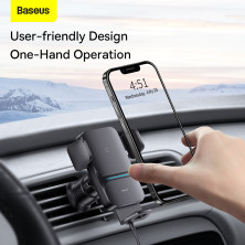 Беспроводное автомобильное зарядное устройство Baseus Wisdom Auto Alignment Car Mount Wireless Charger с технологией Qi 15W Черный