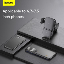 Беспроводное автомобильное зарядное устройство Baseus Wisdom Auto Alignment Car Mount Wireless Charger с технологией Qi 15W Черный