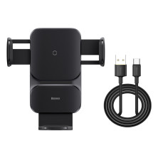 Беспроводное автомобильное зарядное устройство Baseus Wisdom Auto Alignment Car Mount Wireless Charger с технологией Qi 15W Черный