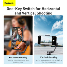 Стедікам Baseus Control Smartphone Handheld Folding Gimbal Stabilizer трьохосьовий стабілізатор для смартфона Чорний
