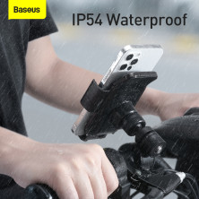 Велотримач на сонячній батареї для смартфона Baseus Smart Solar Power Wireless Cycling Electric Holder IP54 автоматичний Чорний