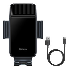 Велотримач на сонячній батареї для смартфона Baseus Smart Solar Power Wireless Cycling Electric Holder IP54 автоматичний Чорний