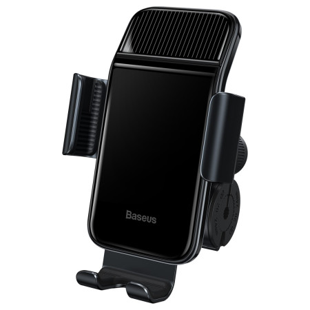Велотримач на сонячній батареї для смартфона Baseus Smart Solar Power Wireless Cycling Electric Holder IP54 автоматичний Чорний
