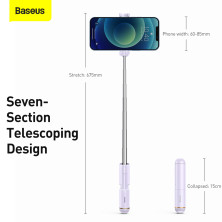 Селфи-монопод Baseus Ultra Mini Bluetooth Folding с функцией Bluetooth Фиолетовый
