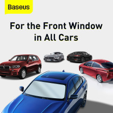 Сонцезахисна шторка автомобільна Baseus Auto Close Car Front Window Sunshade 65х140 см Сріблястий