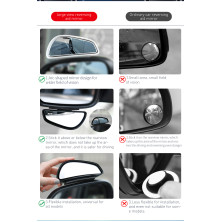 Автомобильное зеркало для слепых зон Baseus Large View Reversing Auxiliary Mirror набор 2 штуки Черный