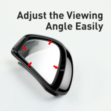Автомобильное зеркало для слепых зон Baseus Large View Reversing Auxiliary Mirror набор 2 штуки Черный