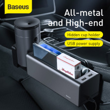 Автомобільний органайзер Baseus Deluxe Metal Armrest Console Organizer c 2USB виходами і підсклянником Чорний