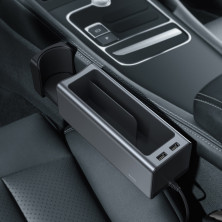 Автомобільний органайзер Baseus Deluxe Metal Armrest Console Organizer c 2USB виходами і підсклянником Чорний