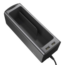 Автомобільний органайзер Baseus Deluxe Metal Armrest Console Organizer c 2USB виходами і підсклянником Чорний