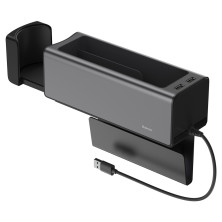 Автомобільний органайзер Baseus Deluxe Metal Armrest Console Organizer c 2USB виходами і підсклянником Чорний