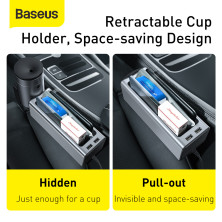 Автомобільний органайзер Baseus Deluxe Metal Armrest Console Organizer c 2USB виходами і підсклянником Сріблястий
