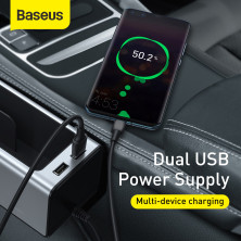 Автомобільний органайзер Baseus Deluxe Metal Armrest Console Organizer c 2USB виходами і підсклянником Сріблястий