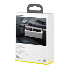 Автомобільний органайзер Baseus Deluxe Metal Armrest Console Organizer c 2USB виходами і підсклянником Сріблястий