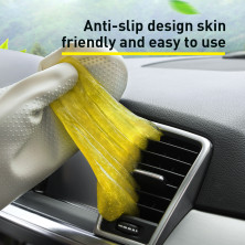 Набір для чищення салону автомобіля Baseus Car cleaning kit слайм із силіконовою рукавичкою Жовтий