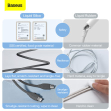 Кабель Baseus Jelly Liquid Silica Gel Fast Charging Data Cable Type-C to Type-C 100W 20V 5A 2m Чорний