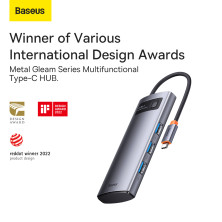 USB-хаб Baseus 4in1 Metal Gleam 4-Port Type-C HUB Adapter Type-C to USB3.0*4 Сірий
