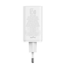 Сетевое зарядное устройство Baseus GaN6 Pro 65W 2USB+2Type-C + кабель Baseus Type-C to Type-C 100W 20V/5A 1м Белый