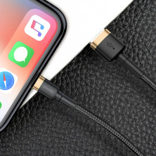 Кабель Baseus Cafule Cable USB to Lightning 2.4A 1m Черно-Золотий