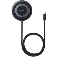 Бездротовий зарядний пристрій Baseus Simple Mini4 Magnetic с функцией MagSafe и Qi2 15W Прозорий