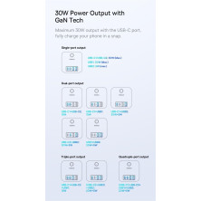 Сетевое зарядное устройство Baseus PowerCombo Cube PowerStrip 30W 3AC+2USB+2Type-C 3A Черный