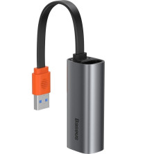 USB-хаб Baseus Steel Cannon Series USB A & Type-C Bidirectional Gigabit LAN Ethernet RJ45 Adapter Сірий