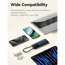 USB-хаб Baseus 6in1 Dual Fast Charging 6-Port Type-C HUB Adapter Type-C to USB3.2*1, USB2.0*1,Type-C3.2*2, Type-C(PD)*1, 4KHDMI Черный